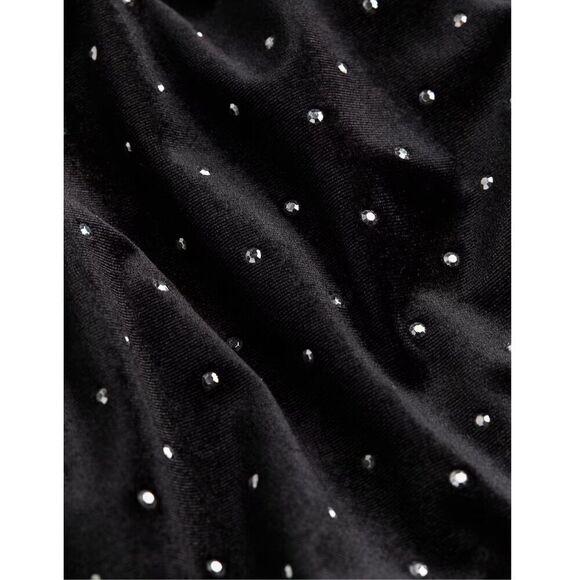 H&M Velvet Studded Stretch Body-con Long sleeve mini dress - Picture 6 of 9